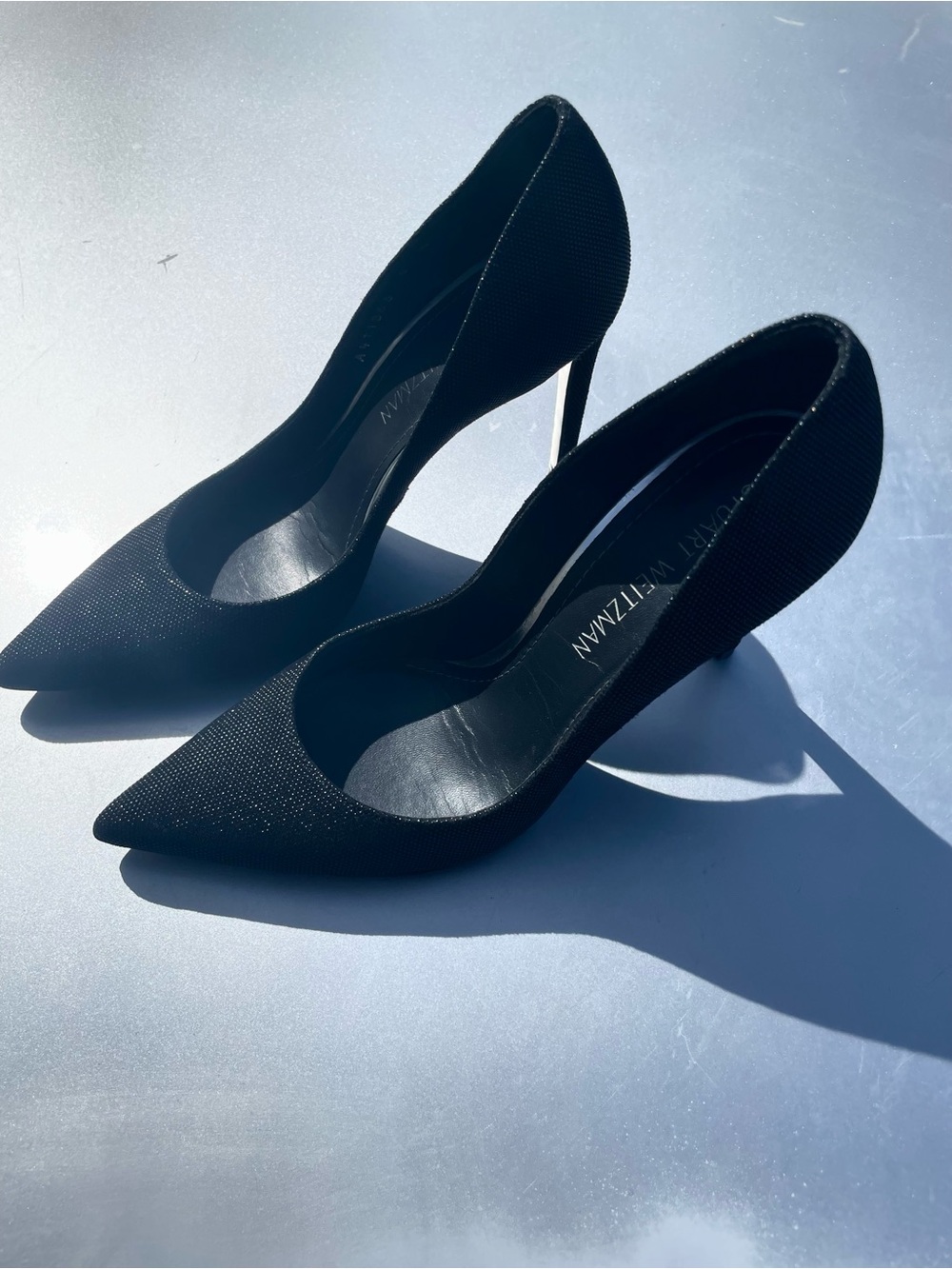 Stuart Weitzman Black Pointed Toe Stiletto Heels